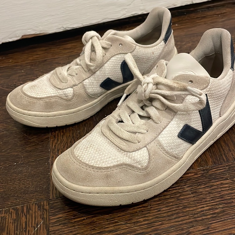 Veja white and navy sneaker